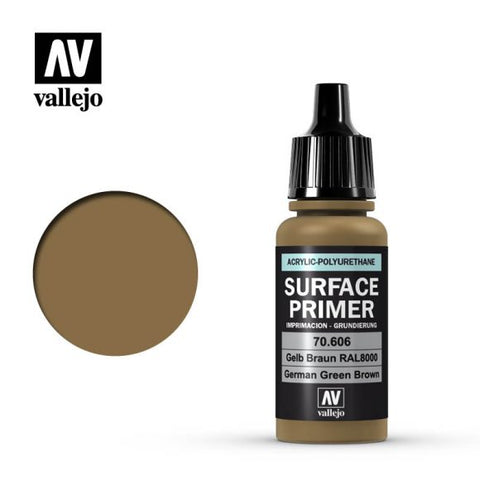 A 70.606 GERMAN GREEN Brown Primer priced at $4.49 available from Echelon Hobbies