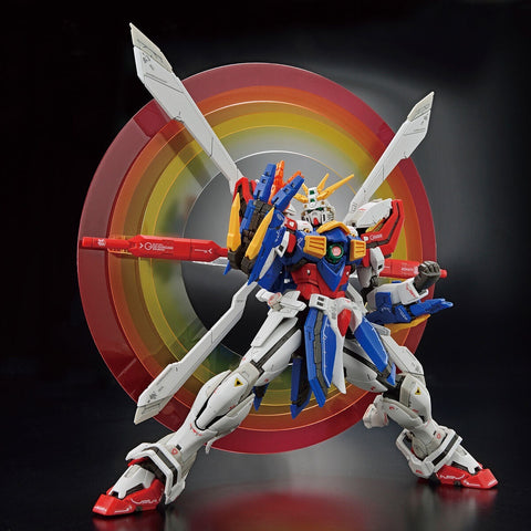 A Bandai RG #37 1/144 God Gundam "Mobile Fighter G Gundam" priced at $60.75 available from Echelon Hobbies