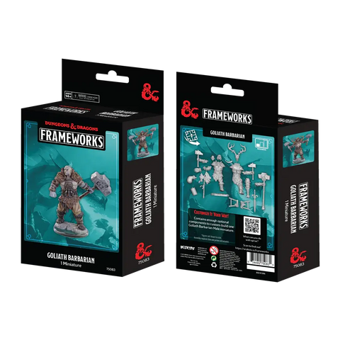 A D&D FRAMEWORKS: GOLIATH BARBARIAN MALE - UNPAINTED AND UNASSEMBLED priced at $21.99 available from Echelon Hobbies