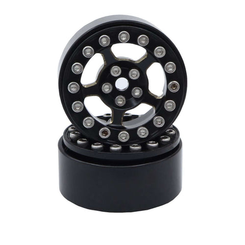 A Hobby Details 1.0" Brass Five-Star Beadlock Wheel - TRX-4M - 4pk priced at $59.99 available from Echelon Hobbies