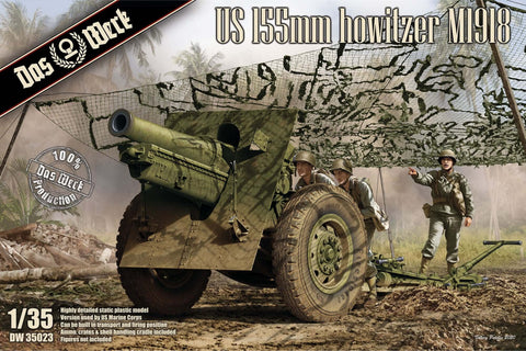 A Das Werk 1/35 US 155mm Howitzer M1918 priced at $42.99 available from Echelon Hobbies