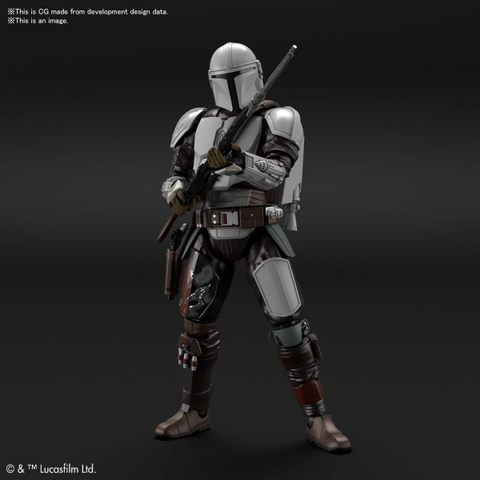 A Bandai Star Wars 1/12 The Mandalorian (Beskar Armor Version) Model Kit priced at $54.99 available from Echelon Hobbies