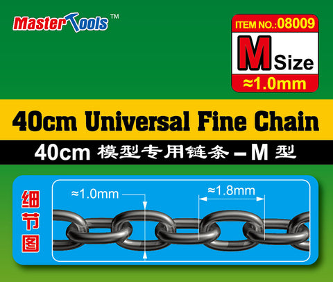 A Master Tools 40cm Universal Fine Chain M Size 1.0mm x 1.8mm priced at $6.49 available from Echelon Hobbies