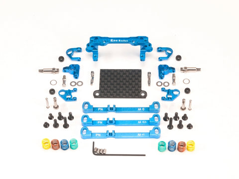 PN Racing Mini-Z V4 MR03/PNR2.5W Double A-Arm Front Suspension (Blue)