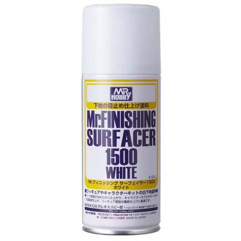 A Mr. hobby Mr. Finishing Surfacer 1500 White priced at $12.99 available from Echelon Hobbies