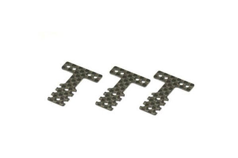 A Kyosho Mini-Z Carbon RearSus.Plate(Soft/MM/LM/MM2/3pcs priced at $27.25 available from Echelon Hobbies