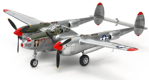 A Tamiya 1/48 P-38 J Lightning priced at $89.99 available from Echelon Hobbies