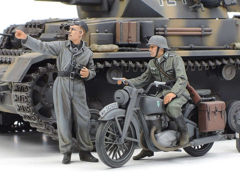 A Tamiya 1/35 GERMAN PANZER IV AUSF.G EARLY Motorcycle Set Eastern Front priced at $79.99 available from Echelon Hobbies