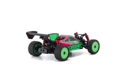 A Kyosho Mini-Z MB010 Readyset 4WD Inferno MP9 TKI3 Pink-Green priced at $279.99 available from Echelon Hobbies