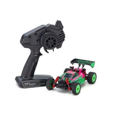 A Kyosho Mini-Z MB010 Readyset 4WD Inferno MP9 TKI3 Pink-Green priced at $279.99 available from Echelon Hobbies