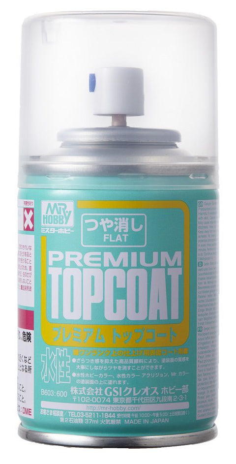 A Mr Premium Top Coat Flat - Water Based priced at $11.49 available from Echelon Hobbies