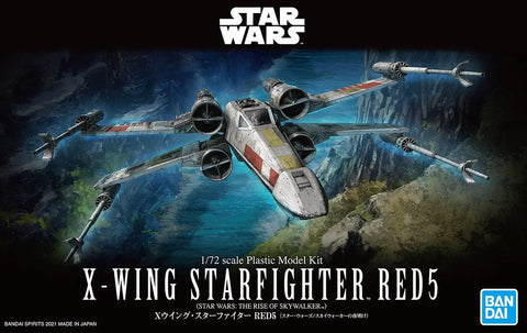 A Bandai Star Wars 1/72 X-Wing Starfighter Red5 (Rise of Skywalker) Model Kit priced at $45.99 available from Echelon Hobbies