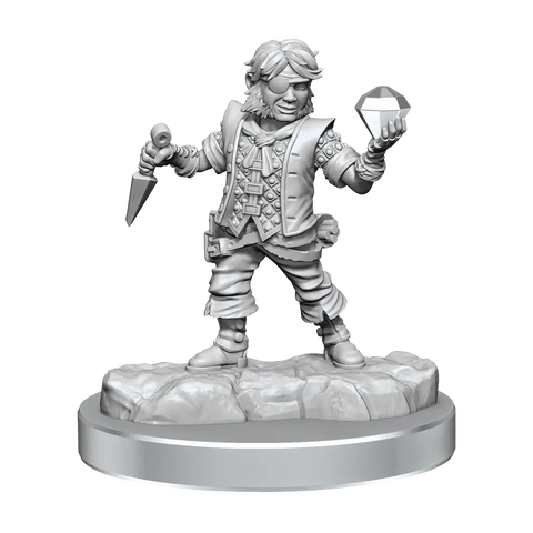 A D&D FRAMEWORKS: MALE HALFLING ROGUE - UNPAINTED AND UNASSEMBLED priced at $21.99 available from Echelon Hobbies