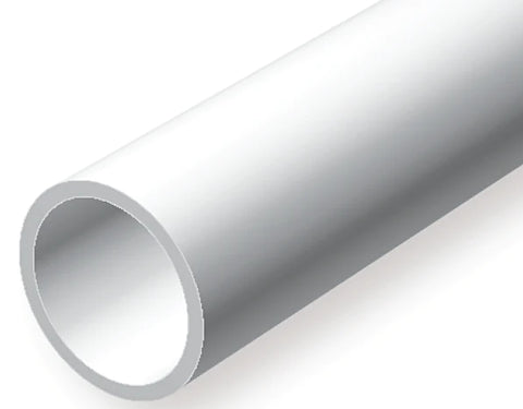 A 232 - .375" (9.5MM) OD OPAQUE WHITE POLYSTYRENE TUBING 2/pk priced at $5.99 available from Echelon Hobbies