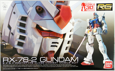 A Bandai RG #01 1/144 RX-78-2 Gundam priced at $43.25 available from Echelon Hobbies