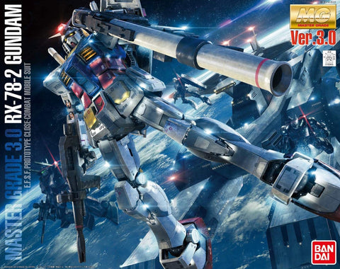 A Bandai MG 1/100 RX-78-2 Gundam (Ver. 3.0) 'Mobile Suit Gundam' priced at $74.25 available from Echelon Hobbies