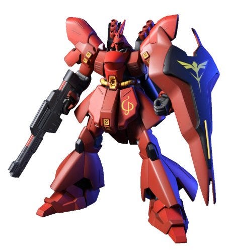 A Bandai HGUC #88 1/144 MSN-04 Sazabi 'Gundam: Char's Counterattack' priced at $45.99 available from Echelon Hobbies