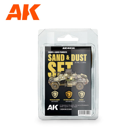 A Ak Enamel Liquid Pigments Sand & Dust Set priced at $22.99 available from Echelon Hobbies