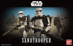 A BANDAI Hobby 1/12 SANDTROOPER priced at $44.99 available from Echelon Hobbies