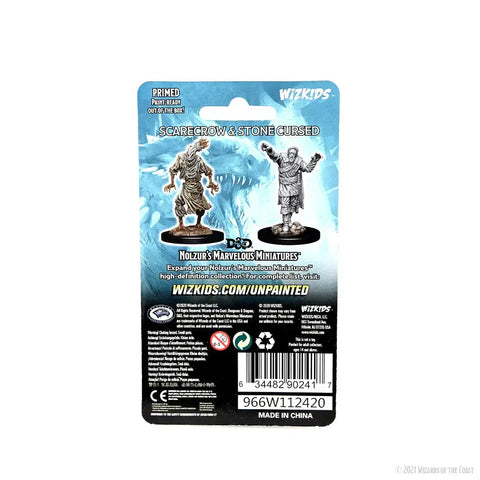 A D&D NOLZUR'S MARVELOUS MINIATURES: SCARECROW & STONE CURSED priced at $7.99 available from Echelon Hobbies