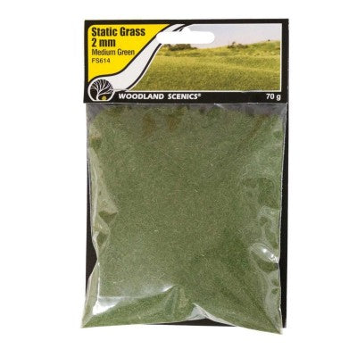 Woodland Scenics Static Grass - medium green 2mm