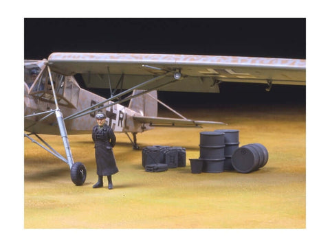 A Tamiya 1/48 Fieseler Fi156C Storch W/ figures and scenery priced at $89.99 available from Echelon Hobbies