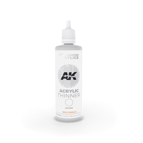 A AK Interactive 3G Thinner 100ml priced at $13.99 available from Echelon Hobbies