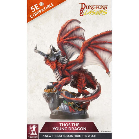 A Dungeons and Lasers Thos the Young Dragon priced at $42.49 available from Echelon Hobbies