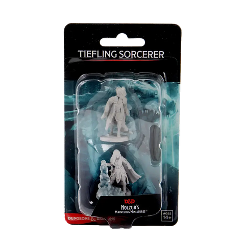 A D&D NOLZUR'S MARVELOUS MINIATURES - FEMALE TIEFLING SORCERER priced at $7.99 available from Echelon Hobbies