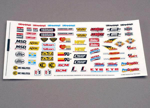 A Traxxas Racing Sponsors Decal Sheet priced at $4.98 available from Echelon Hobbies