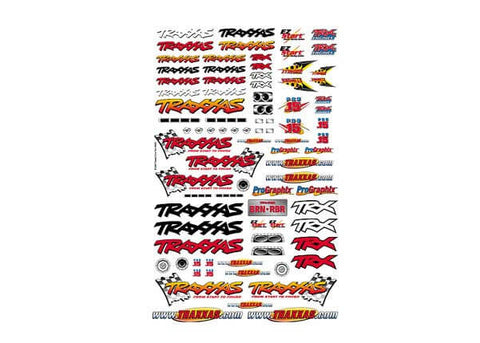 A Traxxas Official Team Racing Decal Set (Flag Logo/6-Color) priced at $6.98 available from Echelon Hobbies