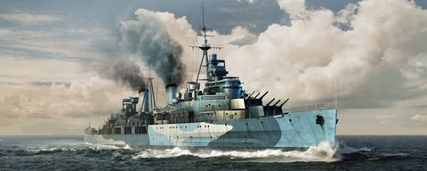 A Trumpeter 1/350 HMS Belfast 1942 priced at $105.99 available from Echelon Hobbies