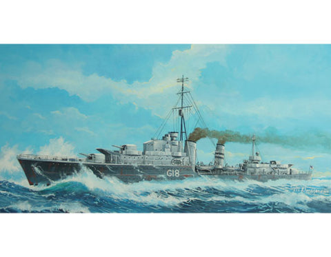 A Trumpeter 1/700 Tribal-class destroyer HMS Zulu (F18)1941 priced at $24.50 available from Echelon Hobbies