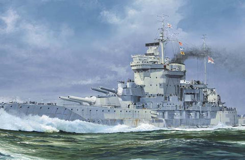 A Trumpeter 1/700 HMS Warspite 1942 priced at $42.99 available from Echelon Hobbies