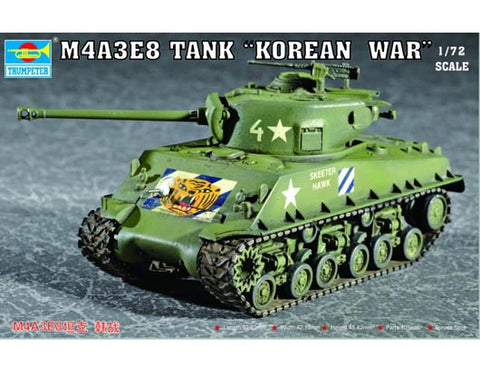 A Trumpeter 1/72 M4A3E8 Tank (T80 Track) priced at $18.99 available from Echelon Hobbies