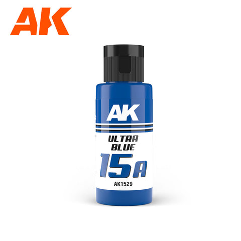 A AK Dual Exo 15A Ultra Blue 60ml priced at $8.99 available from Echelon Hobbies