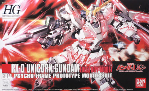 A Bandai HGUC #100 1/144 RX-0 Unicorn Gundam (Destroy Mode) "Gundam UC" priced at $31.25 available from Echelon Hobbies