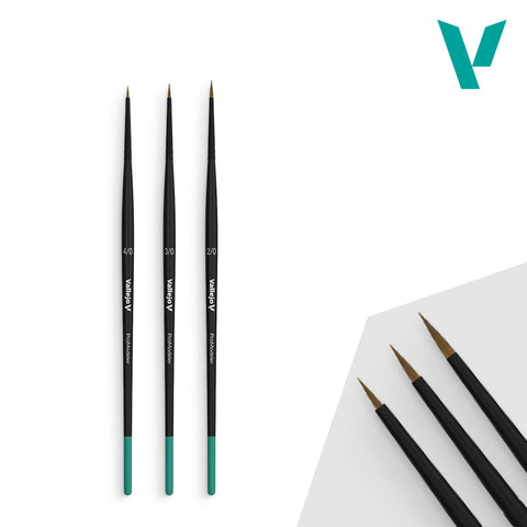 A Vallejo Pro Modeler Definition Brush Set 4/0 - 3/0 - 2/0 priced at $31.99 available from Echelon Hobbies