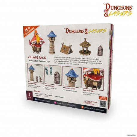 A Dungeons and Lasers Village Pack priced at $64.49 available from Echelon Hobbies