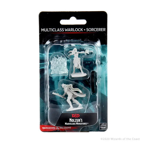 A D&D NOLZUR'S MARVELOUS MINIATURES: MULTICLASS WARLOCK + SORCERER FEMALE priced at $7.99 available from Echelon Hobbies