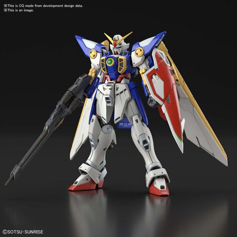 A Bandai Spirits Hobby RG 1/144 #35 Wing Gundam 'Mobile Suit Gundam Wing' priced at $52.75 available from Echelon Hobbies