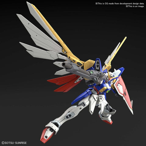 A Bandai Spirits Hobby RG 1/144 #35 Wing Gundam 'Mobile Suit Gundam Wing' priced at $52.75 available from Echelon Hobbies