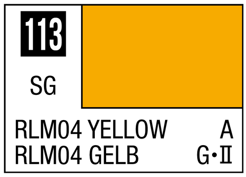 A Mr. Color 113 RLM04 Yellow - 10ml priced at $3.99 available from Echelon Hobbies