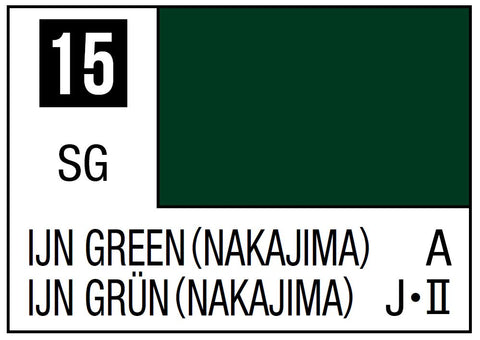 A Mr. Color 15 - IJN Green (Nakajima) - 10ml priced at $3.99 available from Echelon Hobbies