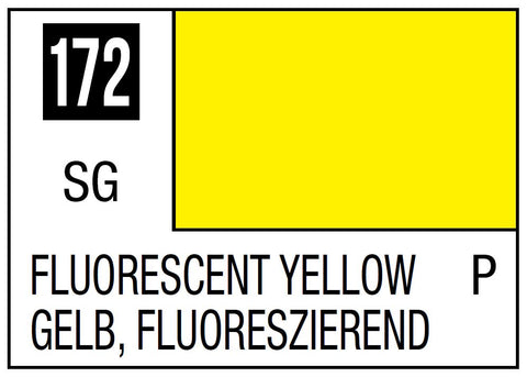 A Mr. Color 172 - Fluorescent Yellow - 10ml priced at $3.99 available from Echelon Hobbies