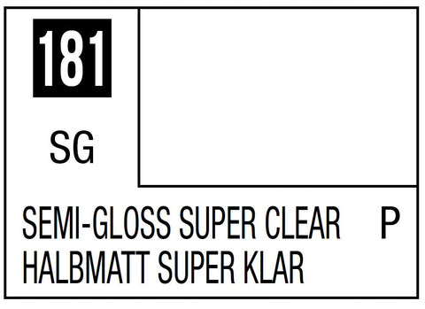 A Mr. Color 181 - Semi-Gloss Super Clear - 10ml priced at $3.99 available from Echelon Hobbies