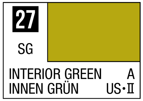 A Mr. Color 27 - Interior Green - 10ml priced at $3.99 available from Echelon Hobbies