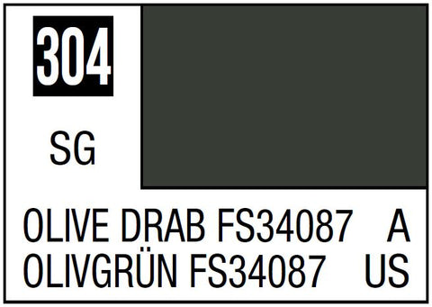 A Mr. Color 304 - Olive Drab FS34087 - 10ml priced at $3.99 available from Echelon Hobbies