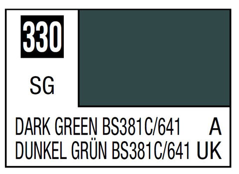 A Mr. Color 330 - Dark Green Bs381C/641 - 10ml priced at $3.99 available from Echelon Hobbies