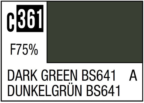 A Mr. Color 361 Dark Green BS641 - 10ml priced at $3.99 available from Echelon Hobbies